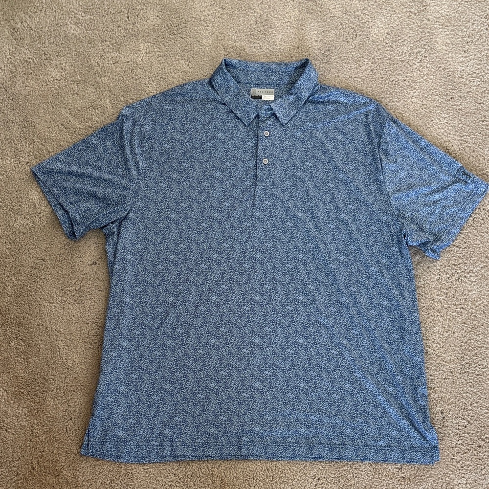 PGA Tour Patterned Blue Polo Shirt